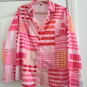 Colorful Striped Button-Up Shirt